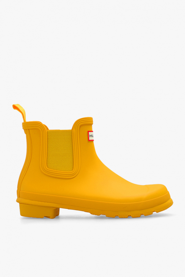 SchaferandweinerShops Netherlands Yellow Original Chelsea rain boots Hunter is one adorable sneaker that is also good for our planet